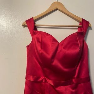 Deep Red satin formal mermaid dress